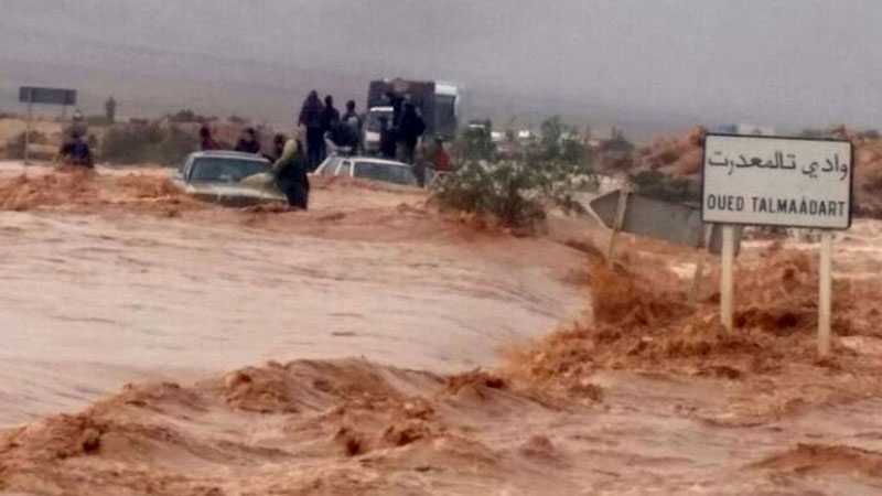 فيضانات وأمطار استثنائية في صحراء المغرب